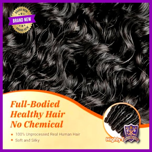 18-22 Inch Brazilian Virgin Hair Extensions Water Wave 3c4a Curly Bundles main image 6